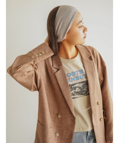 FIKA.(フィーカ)の「Drop shoulder double jacket(テーラードジャケット・レディース・ブラウン/ベージュ系・MEDIUM)」の5枚目の写真