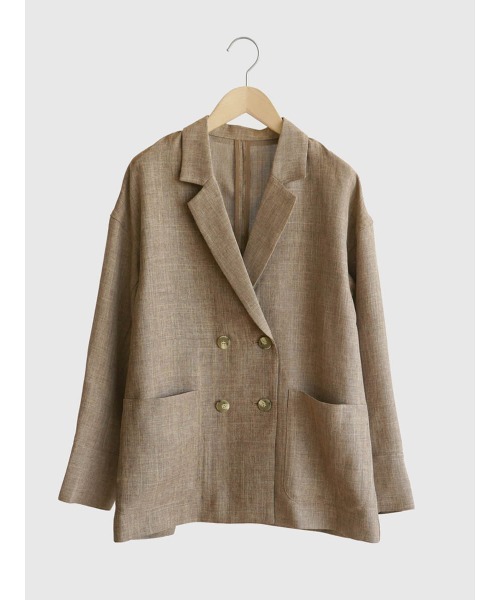 FIKA.(フィーカ)の「Drop shoulder double jacket(テーラードジャケット・レディース・ブラウン/ベージュ系・MEDIUM)」の15枚目の写真