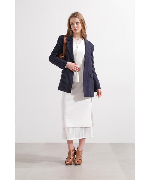 PINKY&DIANNE（ピンキーアンドダイアン）の「◆ストライプジャケット（テーラードジャケット・レディース・ベージュ系その他/ブルー系その他6・38/36）」の6枚目の写真