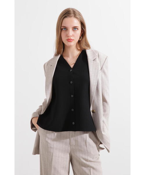 PINKY&DIANNE（ピンキーアンドダイアン）の「◆ストライプジャケット（テーラードジャケット・レディース・ベージュ系その他/ブルー系その他6・38/36）」の3枚目の写真