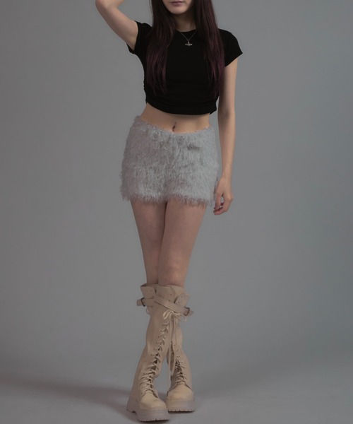 tinkerend（ティンカーエンド）の「Fur Shorts / ファーショートパンツ