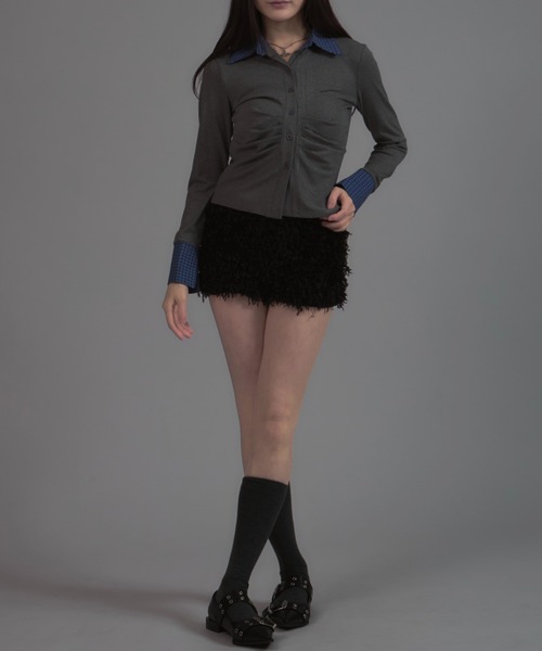 tinkerend(ティンカーエンド)の「Fur Shorts / ファーショートパンツ(スウェットパンツ・レディース・ブラック/ホワイト・FREE)」の19枚目の写真