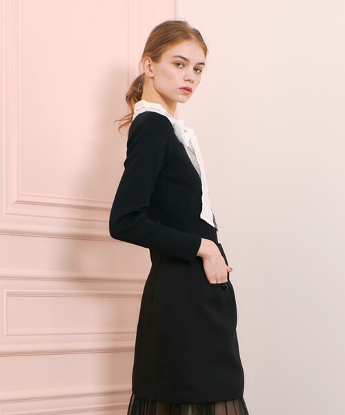 LOULOU WILLOUGHBY 25SS シシュウボウタイリブプルオーバー LOULOU WILLOUGHBY】シシュウボウタイリブプルオーバー