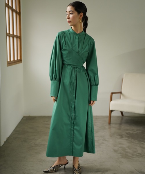 CIEL'AIR（シエルエアー）の「Layered Shirt Dress（シャツワンピース・レディース・グリーン・FREE）」の12枚目の写真