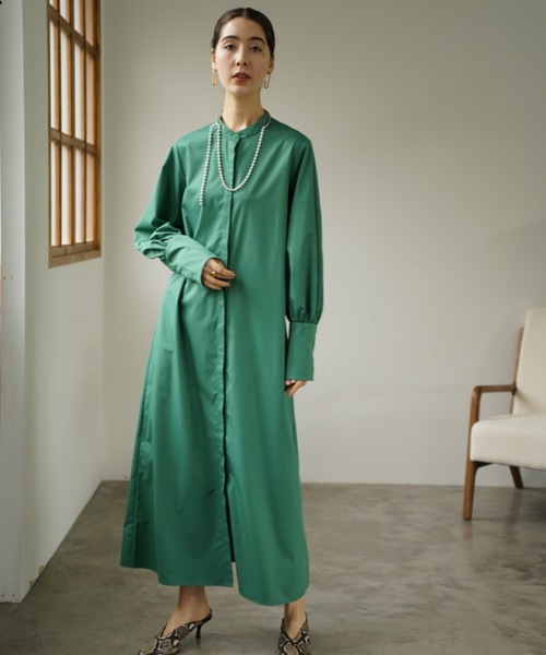 CIEL'AIR（シエルエアー）の「Layered Shirt Dress（シャツワンピース・レディース・グリーン・FREE）」の5枚目の写真