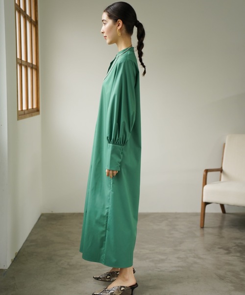 CIEL'AIR（シエルエアー）の「Layered Shirt Dress（シャツワンピース・レディース・グリーン・FREE）」の7枚目の写真