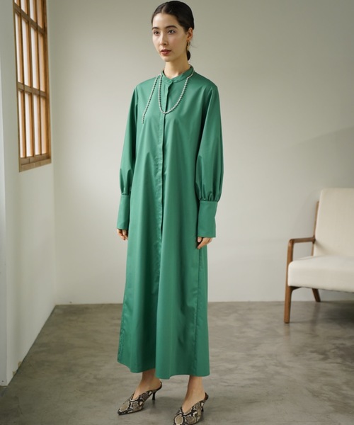 CIEL'AIR（シエルエアー）の「Layered Shirt Dress（シャツワンピース・レディース・グリーン・FREE）」の8枚目の写真
