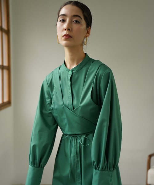 CIEL'AIR（シエルエアー）の「Layered Shirt Dress（シャツワンピース・レディース・グリーン・FREE）」の11枚目の写真