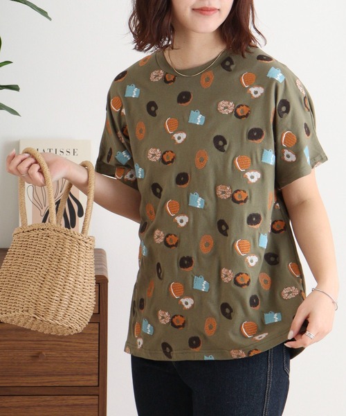 tシャツ EMAGO ドーナツ刺繍ドルマンＴ レディース EMAGO ドーナツ刺繍ドルマンT（Tシャツ/カットソー）｜Emago