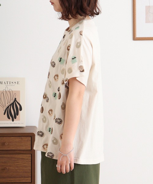 tシャツ EMAGO ドーナツ刺繍ドルマンＴ レディース EMAGO 花刺繍ドルマンT 半袖（Tシャツ/カットソー）｜Emago