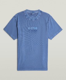 送料込★G-Star★Washed Script 半袖Tシャツ Washed G-Script T-Shirt | ミディアムブルー | G-STAR® JP