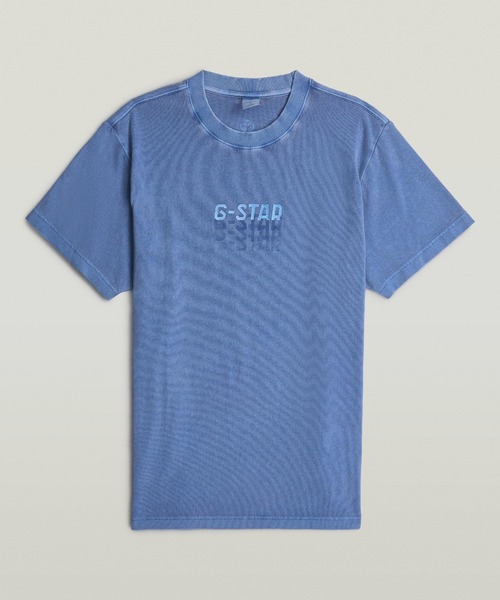 G-STAR(ジースター)の「MULTI LOGO OVERDYED LOOSE T-SHIRT/マルチロゴオーバーダイルーズTシャツ(Tシャツ/カットソー・メンズ・ブルー系その他/ダークブラック・X-SMALL/X-LARGE/SMALL/MEDIUM/LARGE)」の1枚目の写真