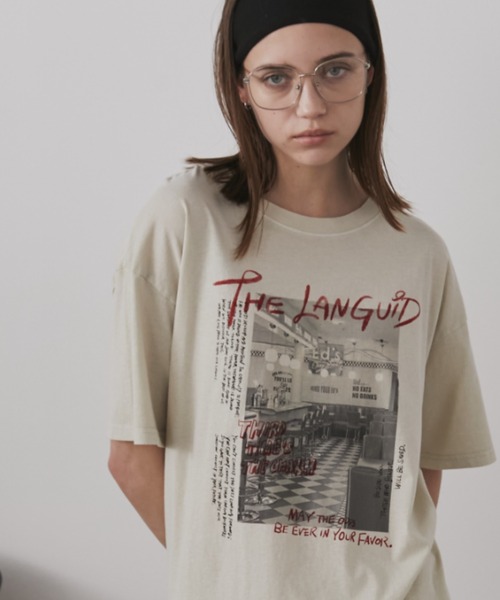 Auntie Rosa Holiday(アンティローザホリデー)の「ダイナーフォトTEE(Tシャツ/カットソー・レディース・チャコールグレー/ナチュラル・FREE)」の1枚目の写真