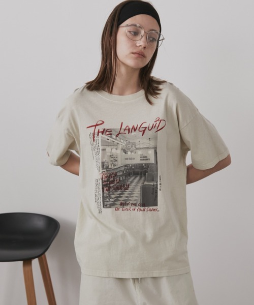 Auntie Rosa Holiday(アンティローザホリデー)の「ダイナーフォトTEE(Tシャツ/カットソー・レディース・チャコールグレー/ナチュラル・FREE)」の4枚目の写真