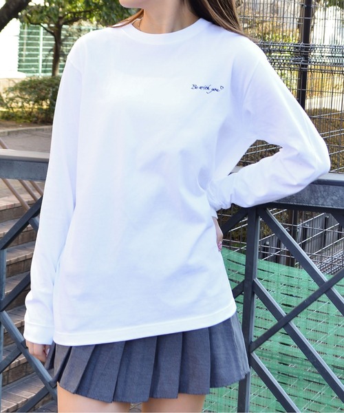 MODISH GAZE(モディシュガゼ)の「【MODISH GAZE】カップルイラストロンT Be with you(CP)(Tシャツ/カットソー・レディース・ブラック/ホワイト/ホワイト系1・M)」の7枚目の写真