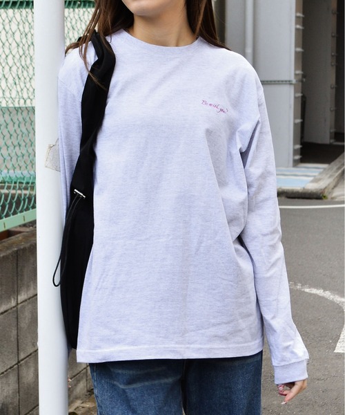 MODISH GAZE(モディシュガゼ)の「【MODISH GAZE】カップルイラストロンT Be with you(CP)(Tシャツ/カットソー・レディース・ブラック/ホワイト/ホワイト系1・M)」の11枚目の写真
