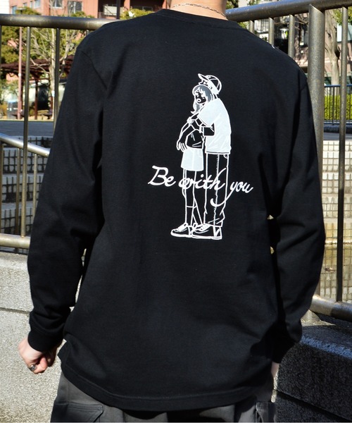 MODISH GAZE(モディシュガゼ)の「【MODISH GAZE】カップルイラストロンT Be with you(CP)(Tシャツ/カットソー・レディース・ブラック/ホワイト/ホワイト系1・M)」の15枚目の写真