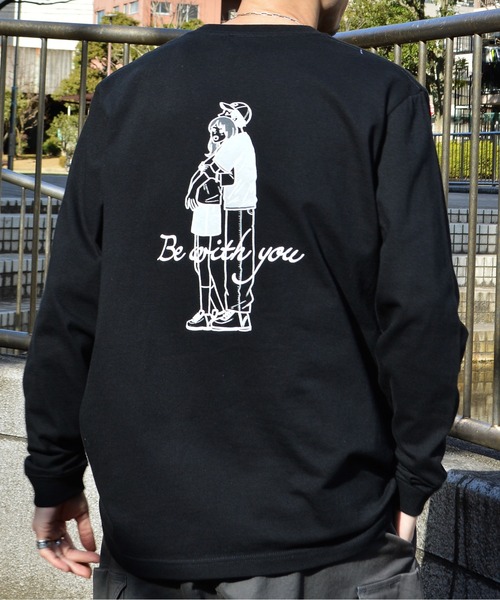 MODISH GAZE(モディシュガゼ)の「【MODISH GAZE】カップルイラストロンT Be with you(CP)(Tシャツ/カットソー・レディース・ブラック/ホワイト/ホワイト系1・M)」の16枚目の写真
