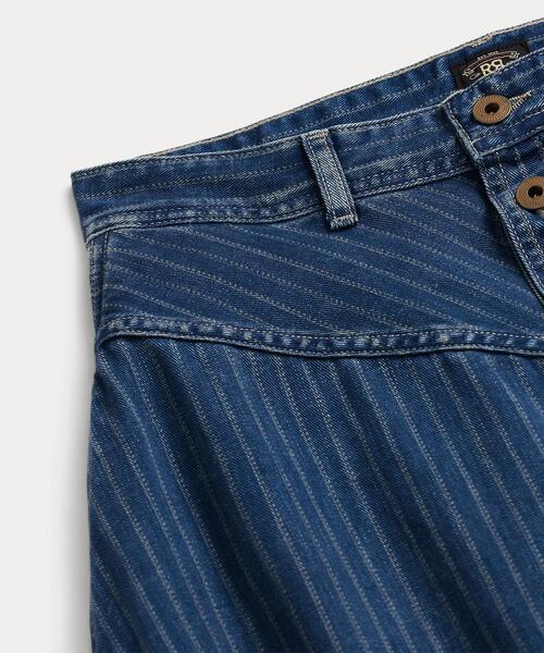 RRL(ダブル アール エル)の「インディゴ ストライプド デニム スカート(デニムスカート・レディース・ネイビー系1・1/2/3/4/5)」の5枚目の写真