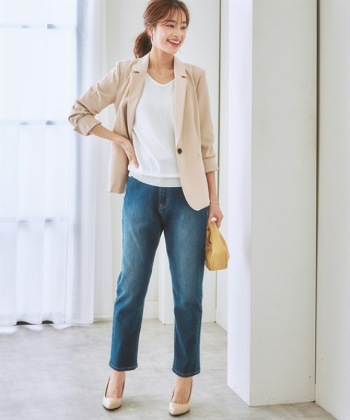 7days Life Styling(セブンデイズライフスタイリング)の「【接触冷感/UVカット/遮熱】透かし編みパフ袖ニット(ニット/セーター・レディース・ブラック/オフホワイト/杢グレー/ブルー・S/M/L/LL)」の20枚目の写真