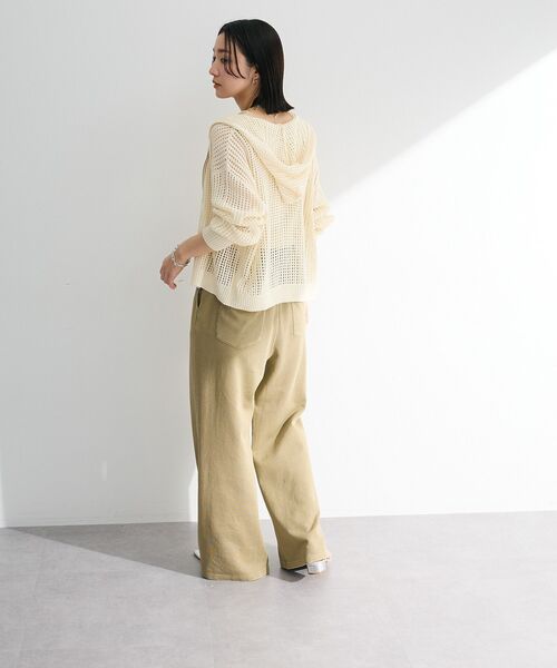 Green　Parks（グリーンパークス）の「メッシュニットパーカー（パーカー・レディース・オフホワイト/グレー/サックスブルー・FREE）」の16枚目の写真