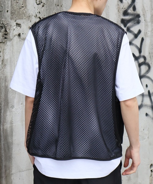 FIRST DOWN(ファーストダウン)の「【FIRST DOWN/ファーストダウン】TASLAN NYLON MESH VEST/タスランナイロン メッシュベスト(ベスト・メンズ・レオパード/ミント/ブラック・XL/L/M)」の12枚目の写真