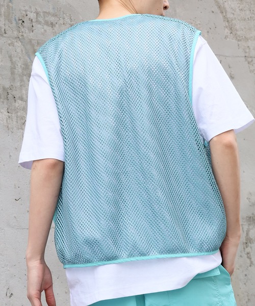 FIRST DOWN(ファーストダウン)の「【FIRST DOWN/ファーストダウン】TASLAN NYLON MESH VEST/タスランナイロン メッシュベスト(ベスト・メンズ・レオパード/ミント/ブラック・XL/L/M)」の18枚目の写真
