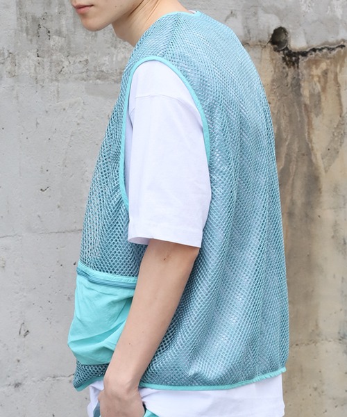 FIRST DOWN(ファーストダウン)の「【FIRST DOWN/ファーストダウン】TASLAN NYLON MESH VEST/タスランナイロン メッシュベスト(ベスト・メンズ・レオパード/ミント/ブラック・XL/L/M)」の17枚目の写真