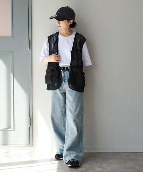 FIRST DOWN(ファーストダウン)の「【FIRST DOWN/ファーストダウン】TASLAN NYLON MESH VEST/タスランナイロン メッシュベスト(ベスト・メンズ・レオパード/ミント/ブラック・XL/L/M)」の5枚目の写真