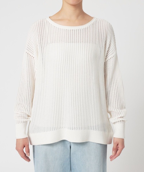 BARNYARDSTORM（バンヤードストーム）の「BARNYARDSTORM / ハシゴ編みニット（ニット/セーター・レディース・ブラウン/ホワイト・FREE）」の22枚目の写真