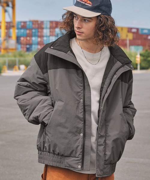 撥水ナイロンタッサー中綿スタンドマウンテンジャケット MONO-MART