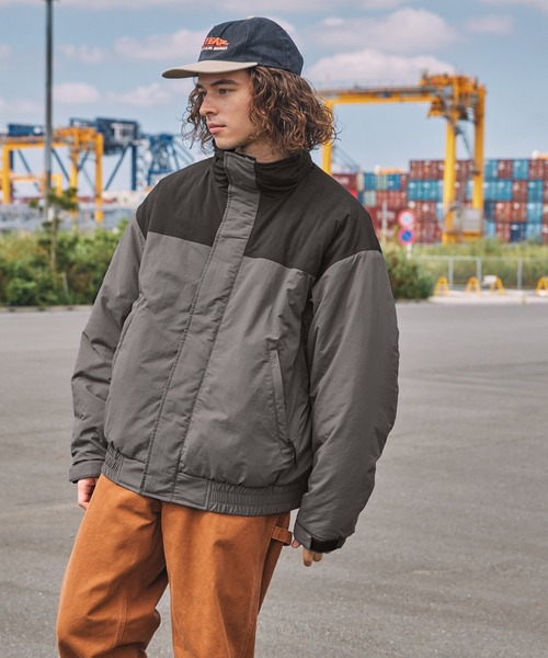 撥水ナイロンタッサー中綿スタンドマウンテンジャケット MONO-MART