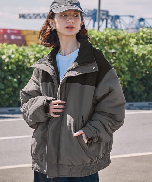 撥水ナイロンタッサー中綿スタンドマウンテンジャケット（ダウン