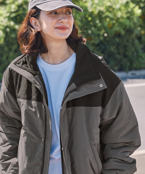 撥水ナイロンタッサー中綿スタンドマウンテンジャケット MONO-MART