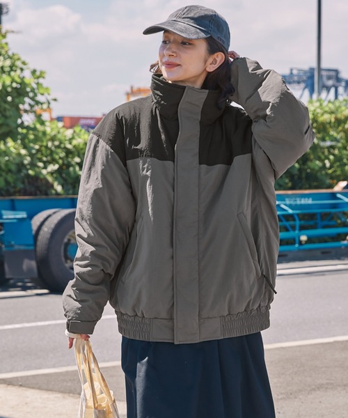 Bark ダウン 撥水ナイロンタッサー中綿スタンドマウンテンジャケット（ダウン