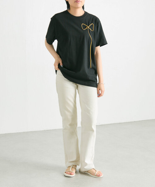 ear PAPILLONNER（イアパピヨネ）の「ニュアンスコードTシャツ【SUM1 STYLE(スミスタイル)】（Tシャツ/カットソー・レディース・ホワイト/ブラック/グレー・FREE）」の18枚目の写真