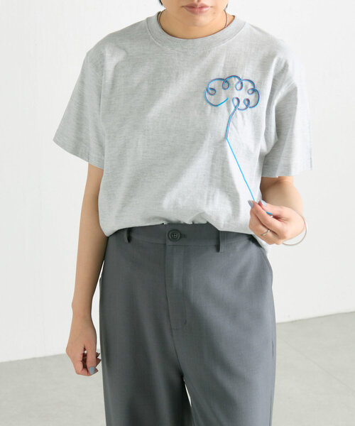 ear PAPILLONNER（イアパピヨネ）の「ニュアンスコードTシャツ【SUM1 STYLE(スミスタイル)】（Tシャツ/カットソー・レディース・ホワイト/ブラック/グレー・FREE）」の14枚目の写真