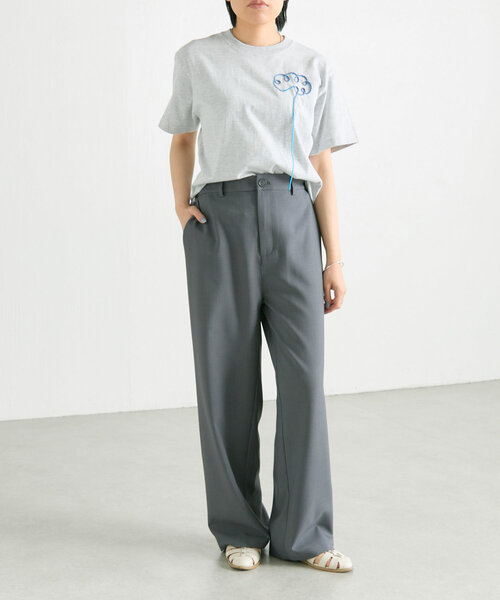 ear PAPILLONNER（イアパピヨネ）の「ニュアンスコードTシャツ【SUM1 STYLE(スミスタイル)】（Tシャツ/カットソー・レディース・ホワイト/ブラック/グレー・FREE）」の8枚目の写真
