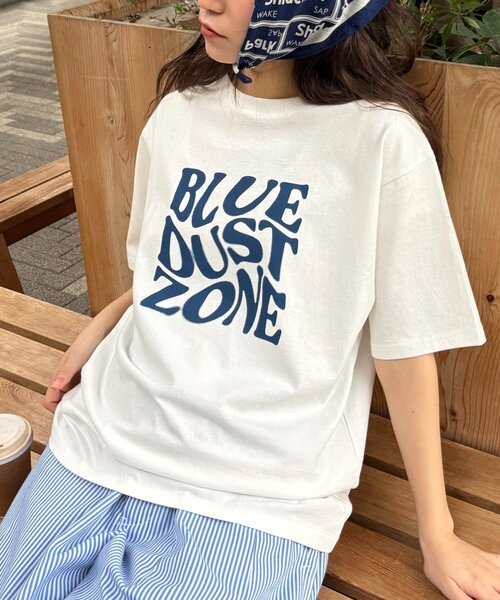 CIAOPANIC TYPY（チャオパニックティピー）の「【UNISEX】スクエアロゴTEE（Tシャツ/カットソー・レディース・ブルー/ネイビー/ホワイト・MEDIUM/LARGE）」の2枚目の写真