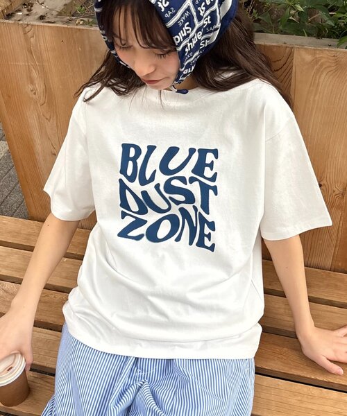 CIAOPANIC TYPY（チャオパニックティピー）の「【UNISEX】スクエアロゴTEE（Tシャツ/カットソー・レディース・ブルー/ネイビー/ホワイト・MEDIUM/LARGE）」の13枚目の写真