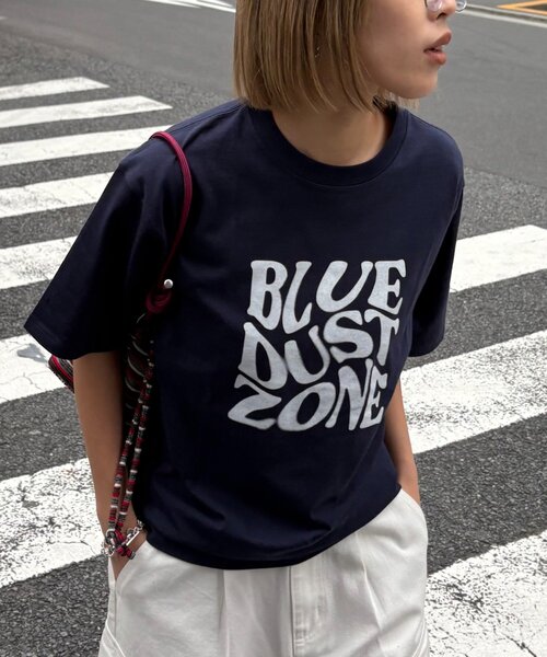 CIAOPANIC TYPY（チャオパニックティピー）の「【UNISEX】スクエアロゴTEE（Tシャツ/カットソー・レディース・ブルー/ネイビー/ホワイト・MEDIUM/LARGE）」の15枚目の写真