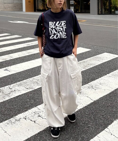 CIAOPANIC TYPY（チャオパニックティピー）の「【UNISEX】スクエアロゴTEE（Tシャツ/カットソー・レディース・ブルー/ネイビー/ホワイト・MEDIUM/LARGE）」の18枚目の写真