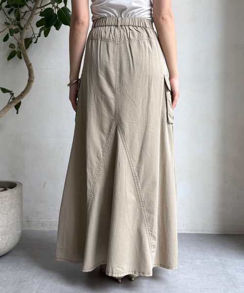 DouDou(ドゥドゥ)の「綿リヨセルピグメント加工カーゴスカート(スカート・レディース・ブラック/ベージュ/ブラウン・FREE/TM)」の17枚目の写真