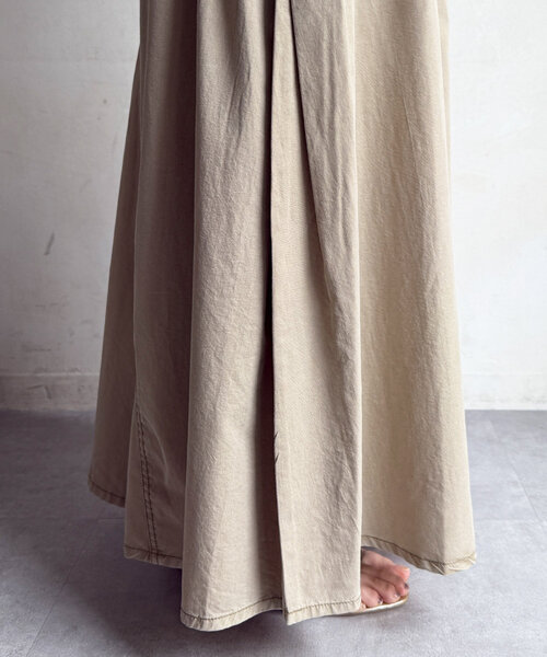 DouDou(ドゥドゥ)の「綿リヨセルピグメント加工カーゴスカート(スカート・レディース・ブラック/ベージュ/ブラウン・FREE/TM)」の8枚目の写真