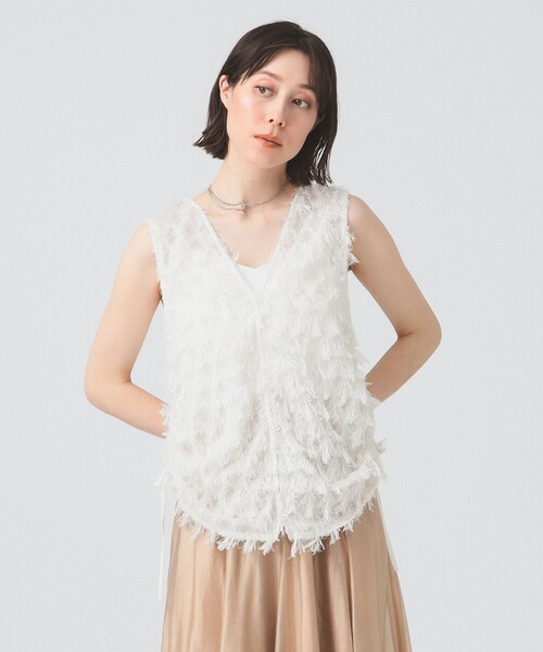 Ray BEAMS フリル付きホワイトシャツ Ray BEAMS（レイビームス）の「Ray BEAMS / ラッフルカラー