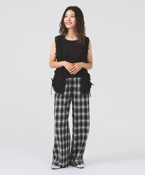 Ray BEAMS（レイビームス）の「フリンジ 2WAY ジレ ブラウス（シャツ/ブラウス・レディース・オフホワイト/ブラック・ONE SIZE）」の3枚目の写真