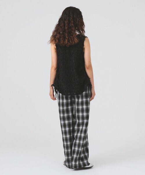 Ray BEAMS（レイビームス）の「フリンジ 2WAY ジレ ブラウス（シャツ/ブラウス・レディース・オフホワイト/ブラック・ONE SIZE）」の4枚目の写真