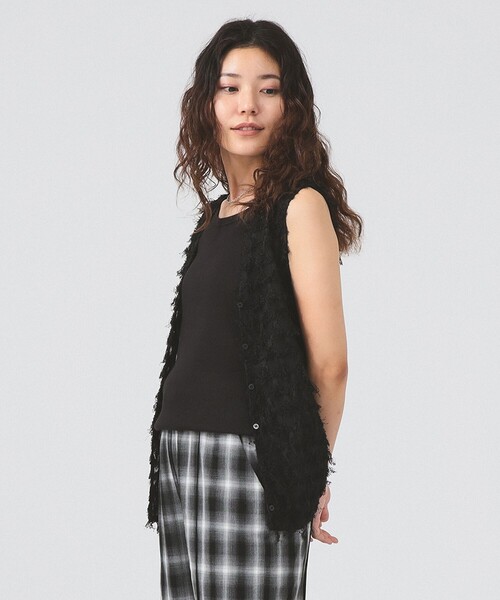 Ray BEAMS（レイビームス）の「フリンジ 2WAY ジレ ブラウス（シャツ/ブラウス・レディース・オフホワイト/ブラック・ONE SIZE）」の5枚目の写真