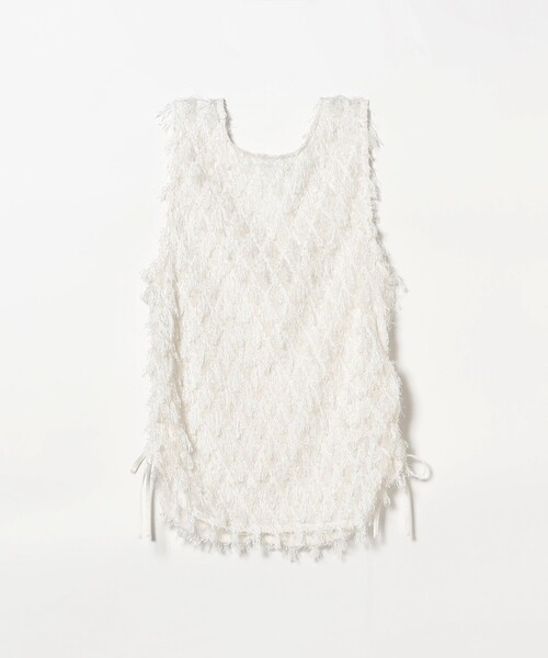 Ray BEAMS（レイビームス）の「フリンジ 2WAY ジレ ブラウス（シャツ/ブラウス・レディース・オフホワイト/ブラック・ONE SIZE）」の8枚目の写真