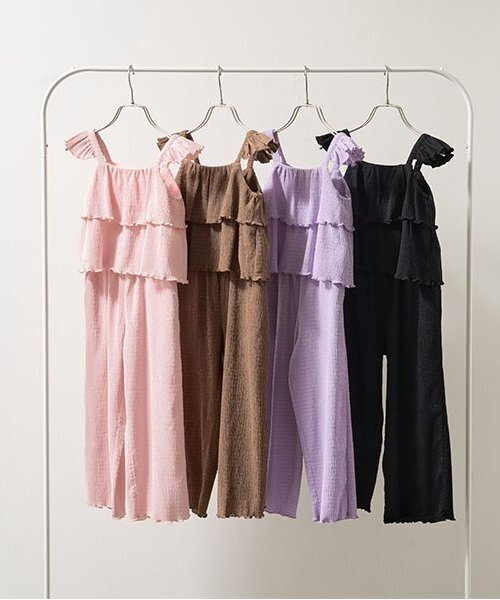 Lycee mine（リセマイン）の「キャミ&ロングワイドパンツセットアップ（セットアップ・キッズ・ラベンダー/モカ/ブラック/ライトピンク・140cm/100cm/150cm/130cm/120cm/110cm）」の5枚目の写真